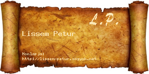 Lissem Petur névjegykártya